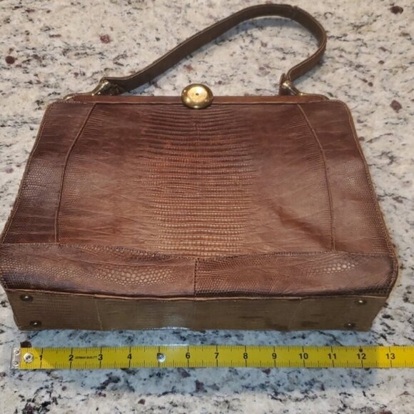 Antique lizard skin frame bag handbag VTG - Picture 2 of 12